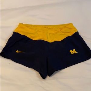 University of Michigan dri-fit running shorts